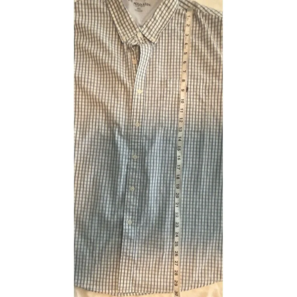 US POLO ASSN Blue Plaid Button Down Shirt - Men's Size 3X - Picture 4 of 7